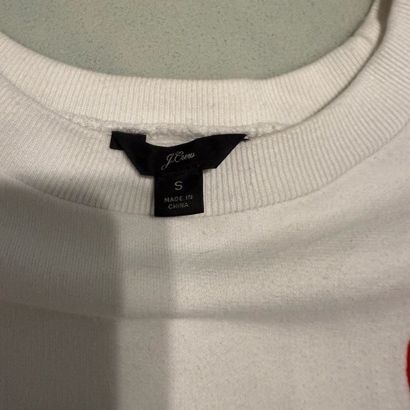 J. Crew White Sweatshirt with Red Heart - Picture 2 of 5